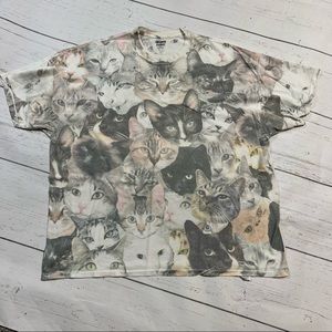 Cat Print T-shirt Size XXL Funny Cats